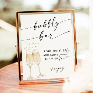 Boho Bridal Shower Bubbly Bar Sign   Mimosa Bar