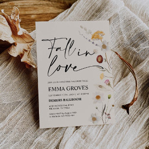 Boho Bridal Shower Fall in Love Invitation
