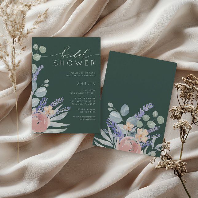 Boho Bridal Shower Floral & Eucalyptus Watercolor  Invitation (Creator Uploaded)
