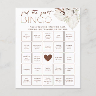 Boho Bridal Shower Game - Find the Guest Bingo
