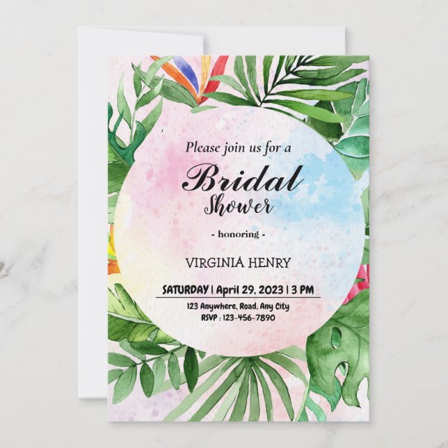 Boho Bridal Shower Invitation Instant Download (Front)