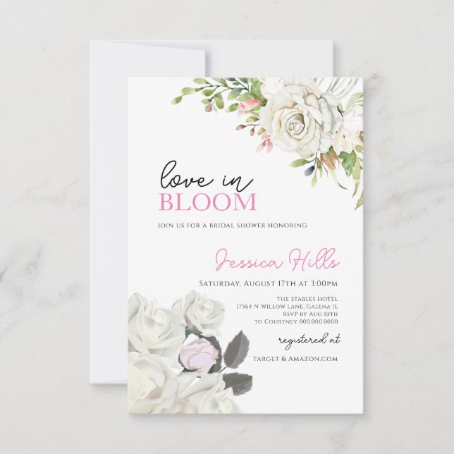 Boho Bridal Shower Invitation Love is in Bloom (Front)