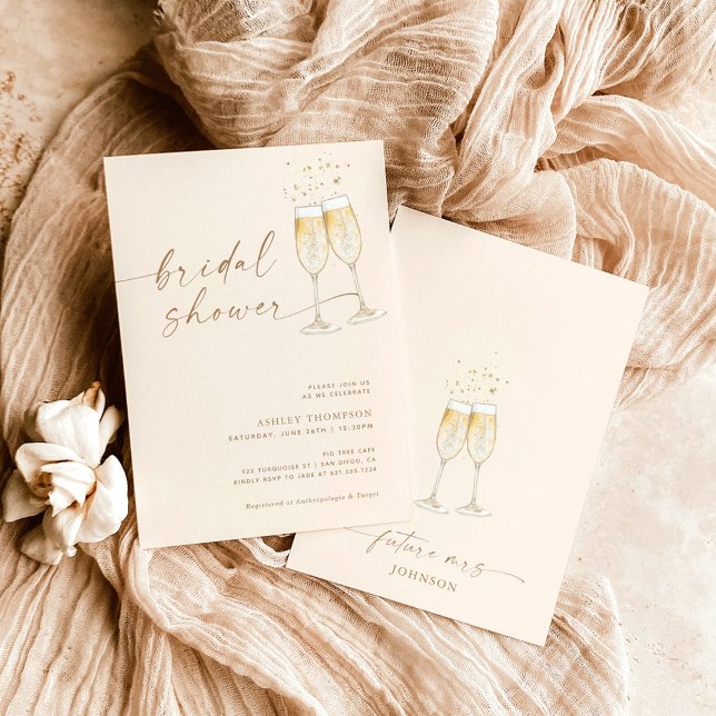 Boho Bridal Shower Invite, Bubbly Bridal Shower Invitation (Creator Uploaded)