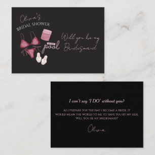 boho bridal shower pool party bridesmaid proposal card