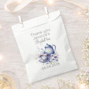 Boho Bridal Tea Blue Floral Vintage Bridal Shower Favour Bags