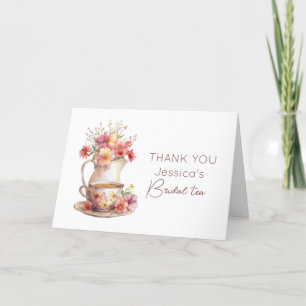 Boho Bridal Tea Floral Vintage Bridal Shower Thank You Card