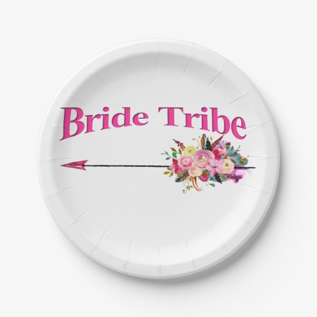 Boho Bride Tribe Paper Plate (Front)