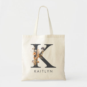 Boho Bridesmaid Letter K Tote Bag