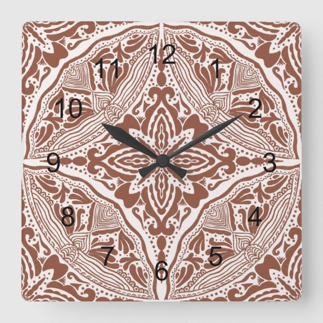 Boho Briella  Square Wall Clock (Front)