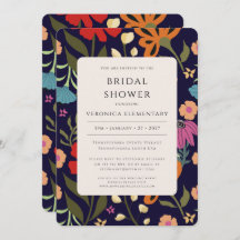 Boho bright colourful floral wedding Save the Date