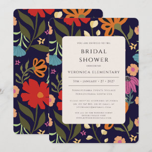 Boho bright colourful floral wedding Save the Date Invitation