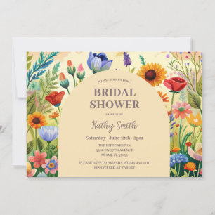 Boho Bright Flowers Bridal Shower Invitation