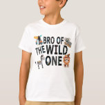 Boho Brother Of The Wild One Birthday T-Shirt<br><div class="desc">Cute colourful boho bro of the wild one 1st party t-shirt. This cute birthday outfit features boho style safari animals and trendy modern script '' bro of the wild one'' with tribal/ ethnic elements in various colours and shapes.</div>