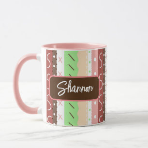 Boho Brown, Burgundy, Green and Mauve Whimsical  Mug