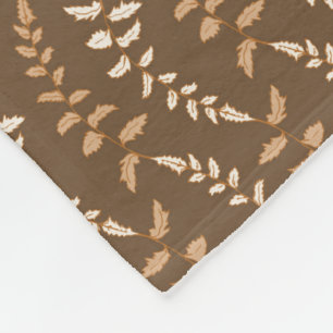 Boho Brown Fern Strings - seamless pattern. Fleece Blanket