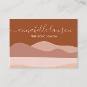 Boho Brown Terracotta Abstract Bohemian Beige Business Card