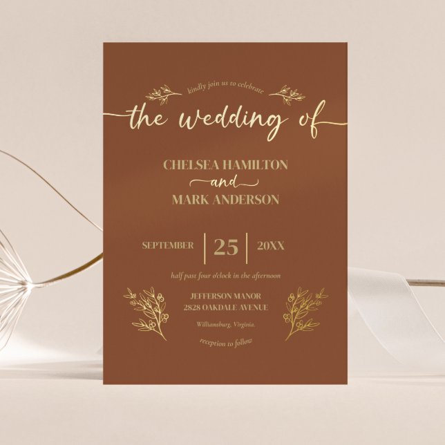Boho Brown Trendy Script Wedding (Creator Uploaded)
