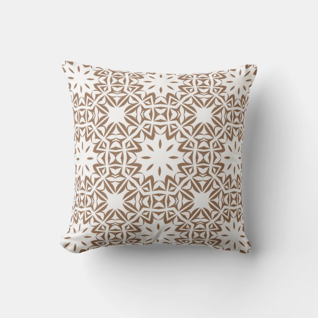 Boho Brown White Pattern   Cushion (Front)