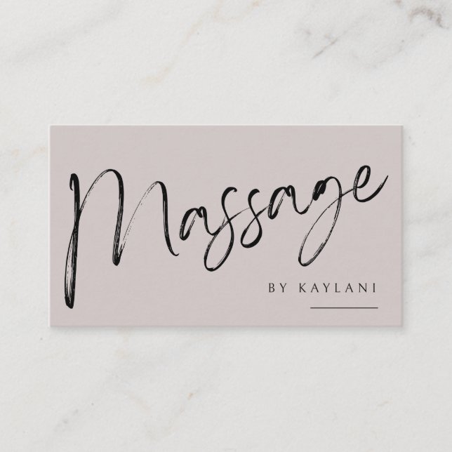 Boho Brushed Massage Business Card Body Therapy (Front)