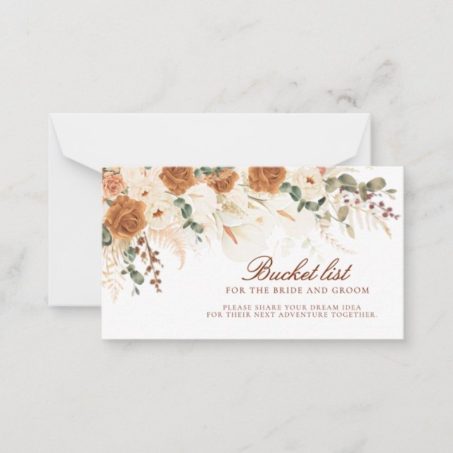 Boho Bucket List for the Bride & Groom Mini Ticket Card (Front)