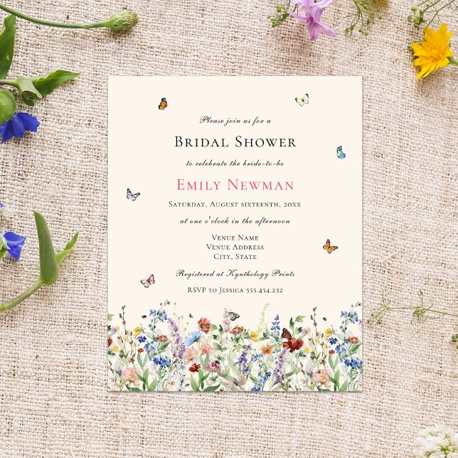 Boho Budget Wildflower Butterfly Bridal Shower (Creator Uploaded)