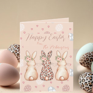 Boho Bunny Happy Easter custom Holiday Card
