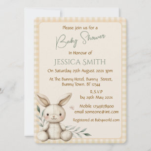 Boho Bunny Neutral  Baby Shower Invitation