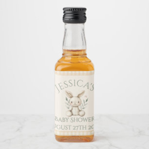 ~Boho Bunny Neutral Baby Shower Liquor Bottle Label
