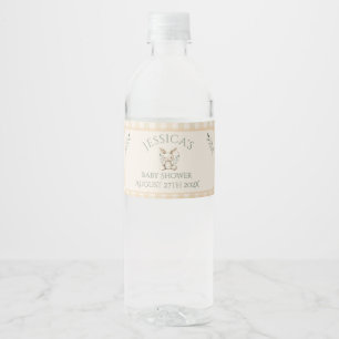 ~Boho Bunny Neutral Baby Shower Water Bottle Label