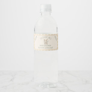 ~Boho Bunny Neutral Baby Shower Water Bottle Label