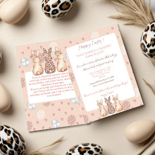 Boho Bunny Personalised Easter Brunch Invitation