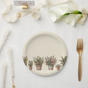Boho Bunting Bridal Shower Paper Plate