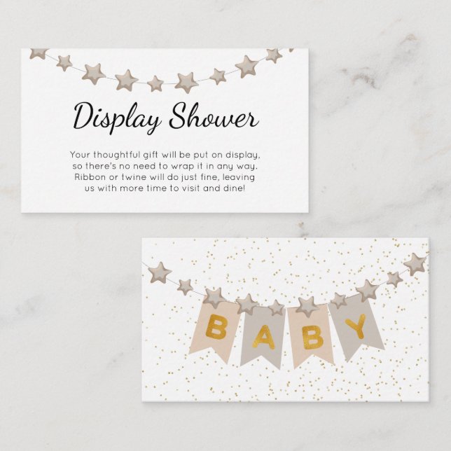 Boho Bunting Flags Baby Shower Display Shower Enclosure Card (Front/Back)