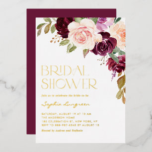 Boho Burgundy and Peach Flowers Fall Bridal Shower