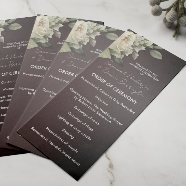 Boho Burgundy and Vintage Roses Wedding   Programme (Creator Uploaded)