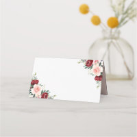 Boho Burgundy Blush Floral Wedding Folded