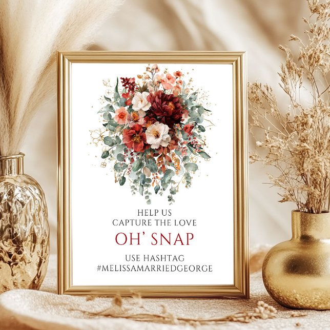 Boho Burgundy Fall Floral Oh Snap Tabletop Sign (Boho Burgundy Fall Floral Oh Snap Tabletop Sign

)