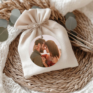 Boho Burgundy Photo Wedding Favour Tags