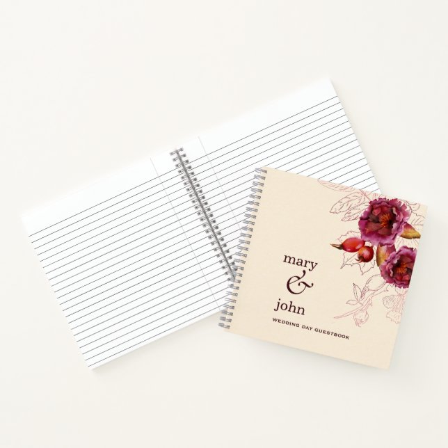 Boho Burgundy Rose Notebook (Inside)