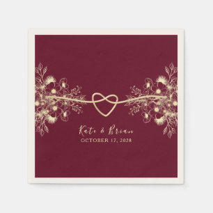 Boho Burgundy Wedding Napkins