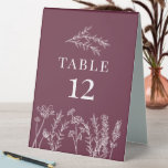 Boho Burgundy Wildflower Table Card Number<br><div class="desc">Boho Burgundy Wildflower Table Card Number</div>