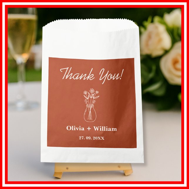 Boho Burnt Orange | Floral Wedding Favour Bags (Creator Uploaded)