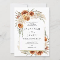Boho Burnt Orange Floral With Frame Wedding