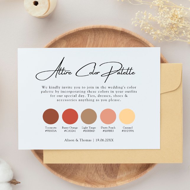 Boho Burnt Orange Wedding Colour Palette  Enclosure Card (Creator Uploaded)