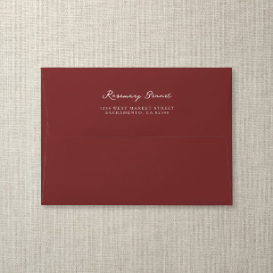 Boho Burnt Red Wedding Return Address Envelope