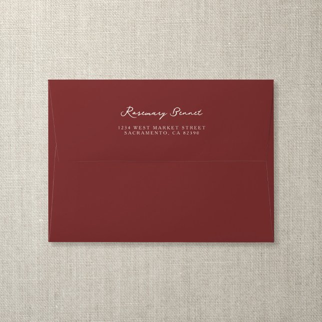 Boho Burnt Red Wedding Return Address Envelope (Creator Uploaded)