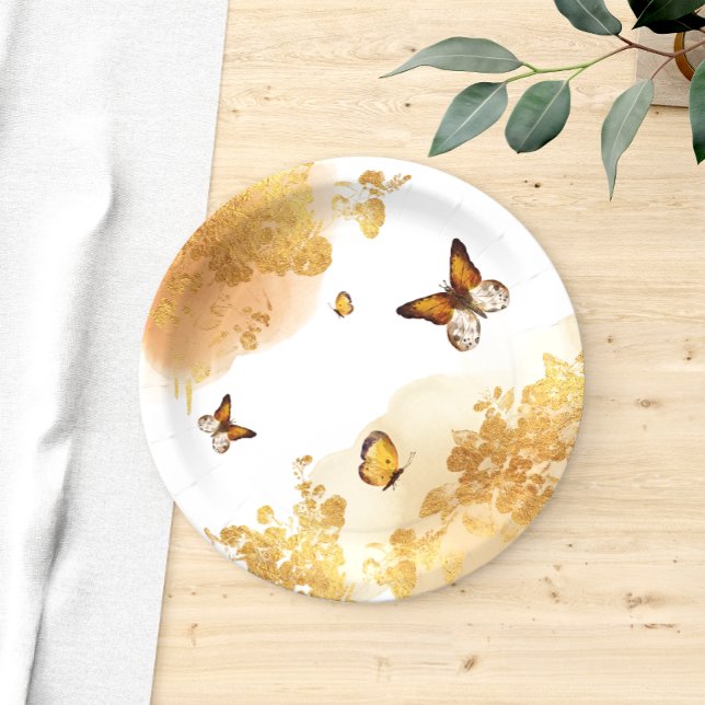 Boho Butterflies Birthday Paper Plates (Creator Uploaded)