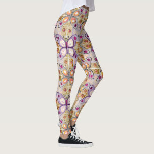 Boho Butterflies Boho Style Pattern Leggings