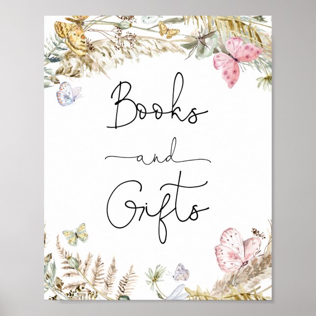  Boho Butterflies Books and Gifts Poster (Front)