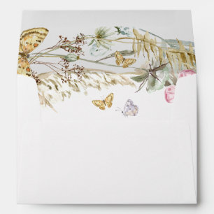 Boho Butterflies Lined with Return Address Envelope